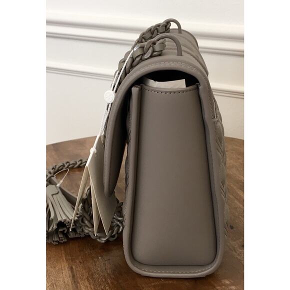 🆕 Tory Burch Fleming Convertible Shoulder GRAY HERON Matte Bag $598 - Picture 6 of 16